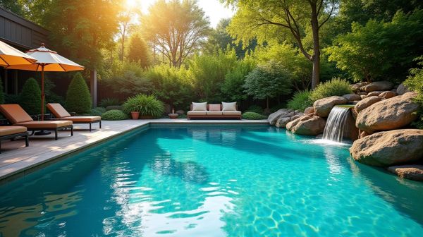 Aménager votre jardin avec une piscine familiale et plage immergée